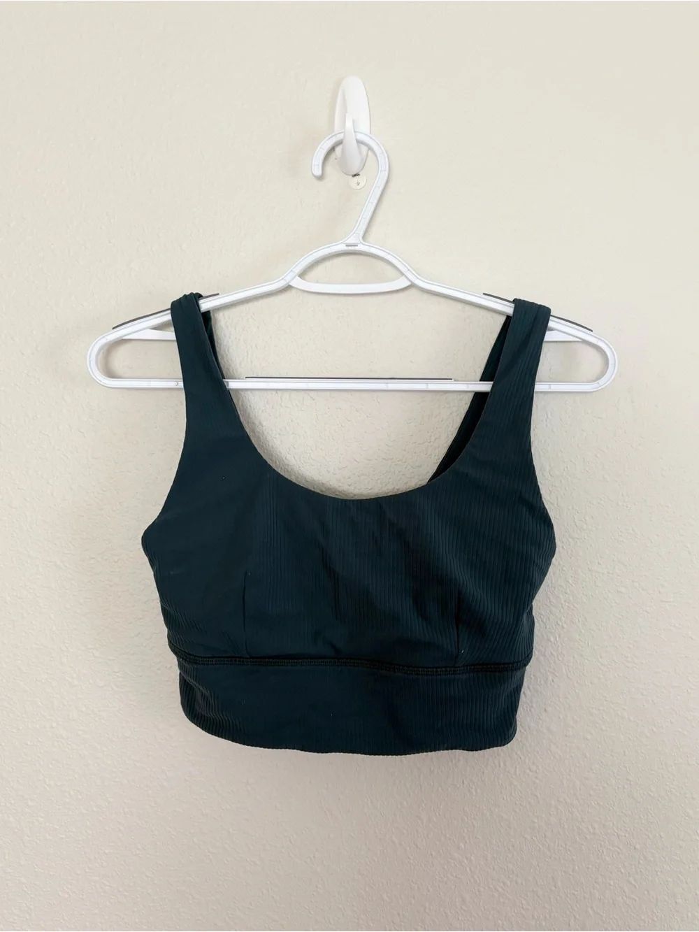 Lululemon Align Ribbed Bra A/B Cup Size 6 Green Jasper Ribbed Yoga Gym